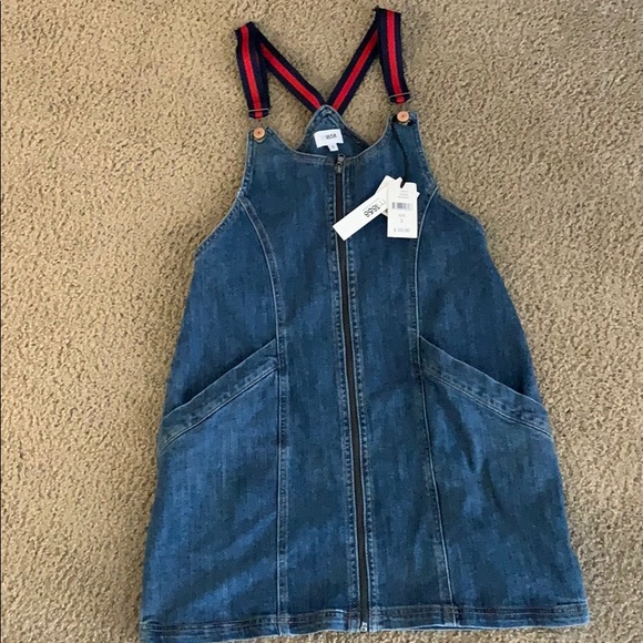 M1858 created for Macy’s denim jumper mini dress - Picture 4 of 10